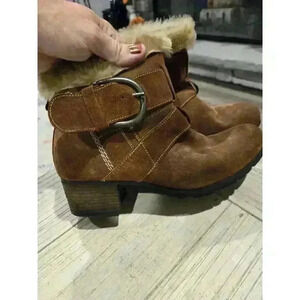 Josef Seibel Women's Fur-Lined Ankle Boots Brown Size 8